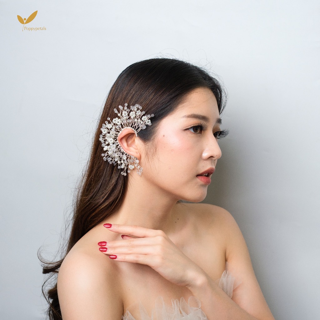 Poppypetals Luciana Headpiece Earcuff - Tusuk Konde Sirkam Haircomb Wanita Premium Import Korea