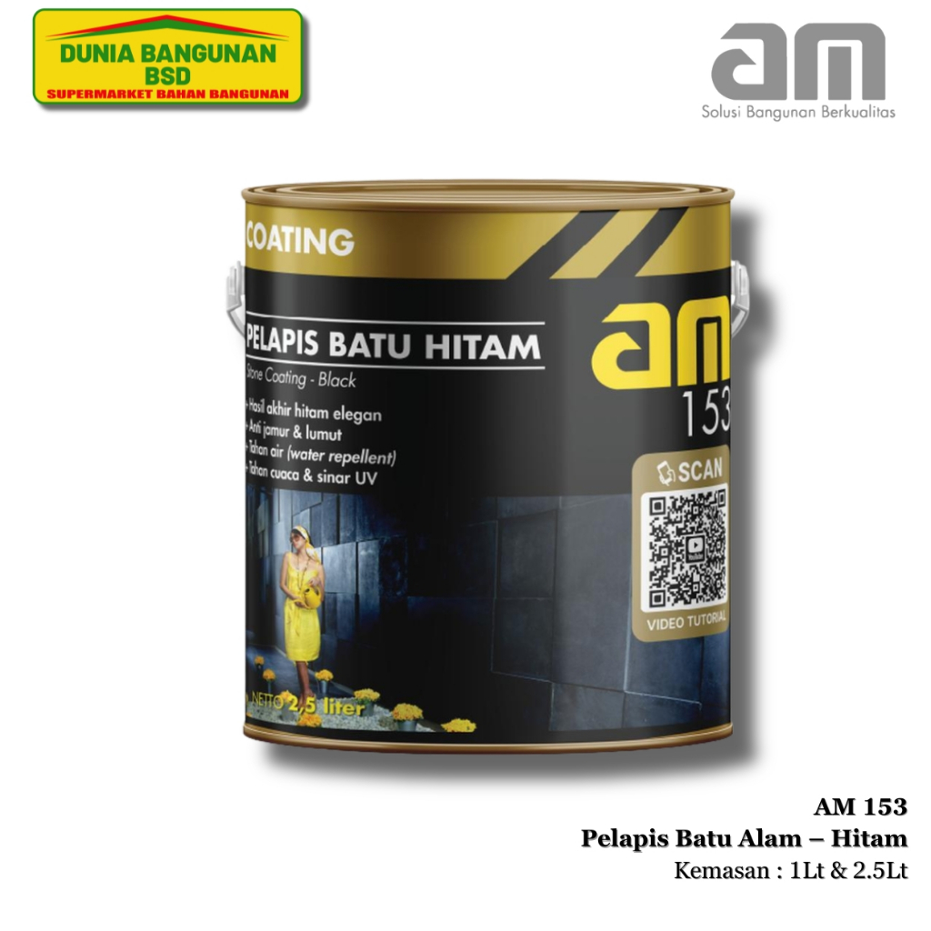 AM 153 Pelapis Batu Alam Hitam Stone Coating Black Coating AM 153