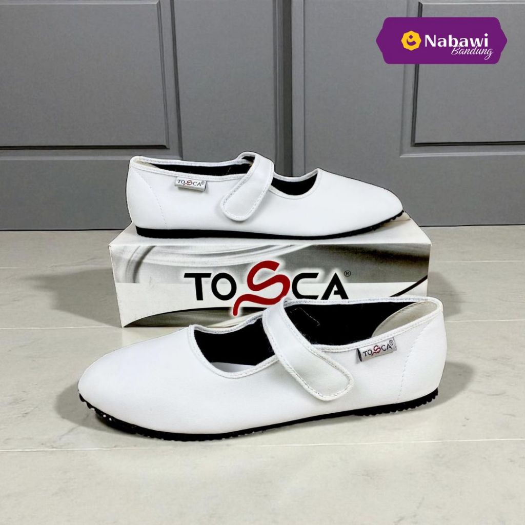 Sepatu Haji Umroh Wanita Tosca Tali Putih Polos Perlengkapan Haji dan Umroh Bandung