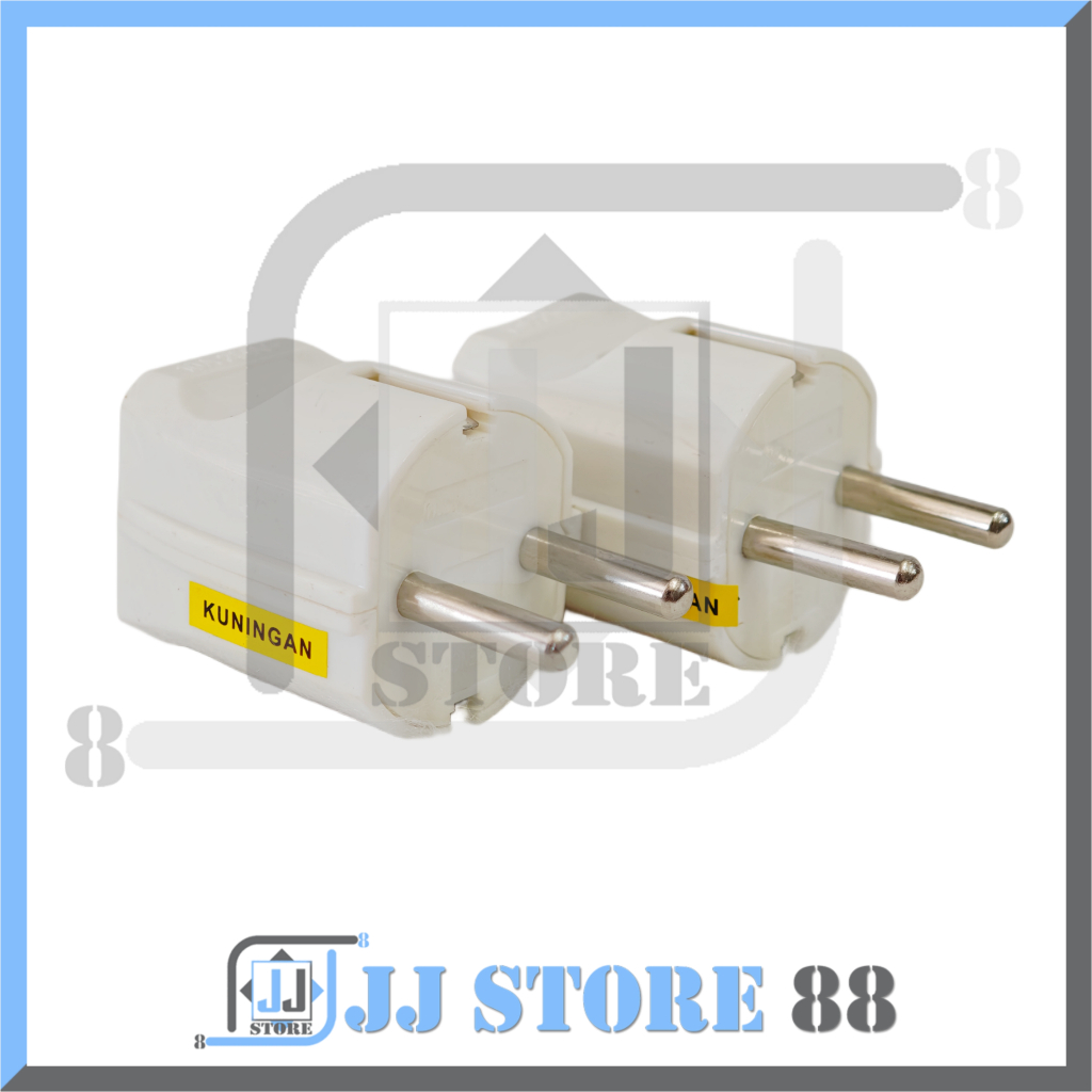 STEKER ORENCHI 2 PIN / STEKER LISTRIK / STEKER KUNINGAN / PUTIH