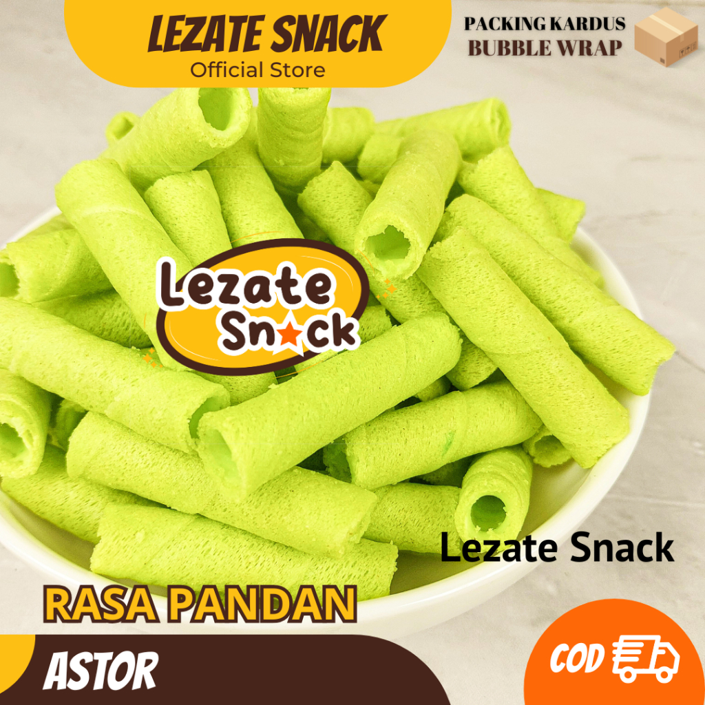 

Astor Mini Pandan 100gr Kiloan Murah Enak Manis Renyah / Wafer Roll Kiloan Astor Kiloan Barcelona / Wafer Rolls Coklat Greentea Vanila Lezate Snack WAP SHOP