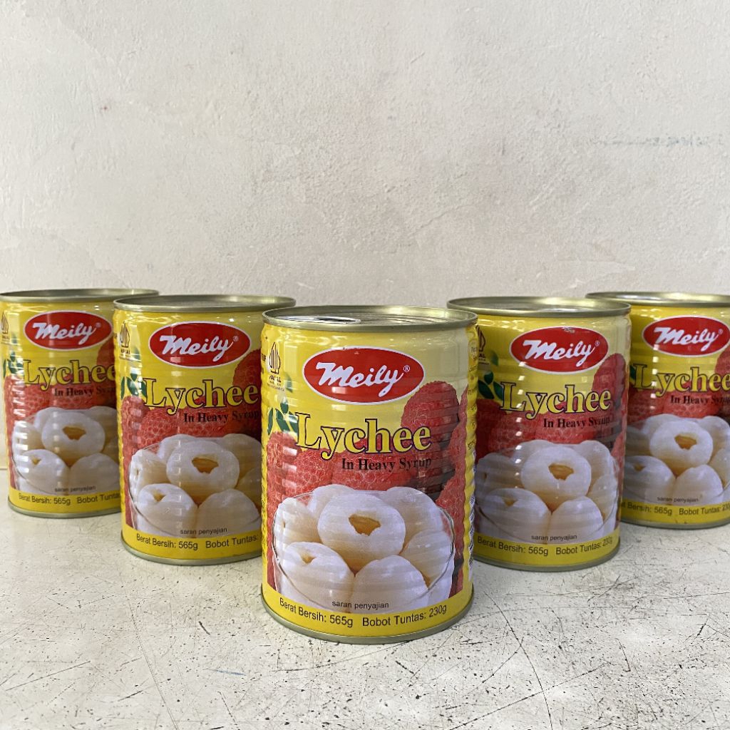 

Meily lychee in heavy syrup 565 gram | meily buah leci kaleng