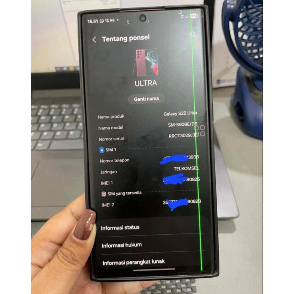 LCD S22 ULTRA Original Copotan