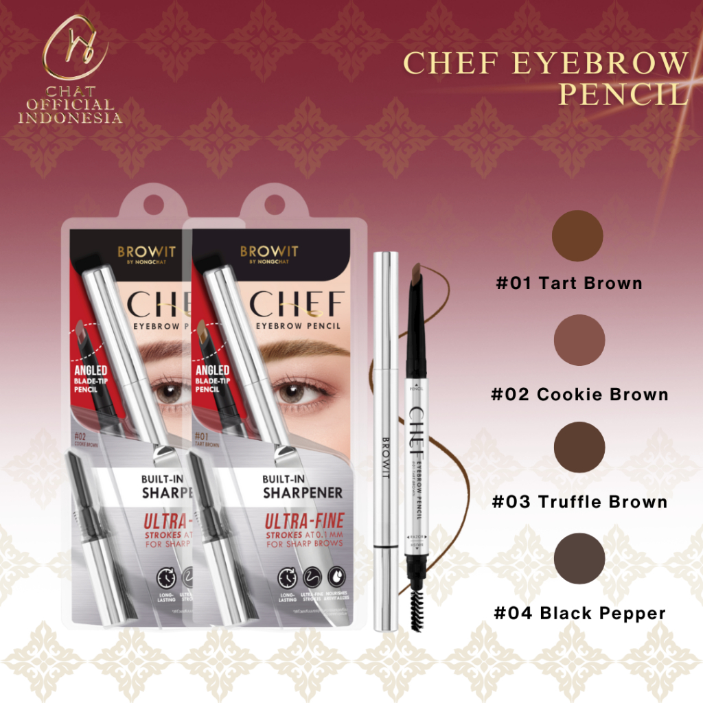 BROWIT BY NONGCHAT Chef Eyebrow Pencil | Brow Pencil | Slim Eyebrow Pencil