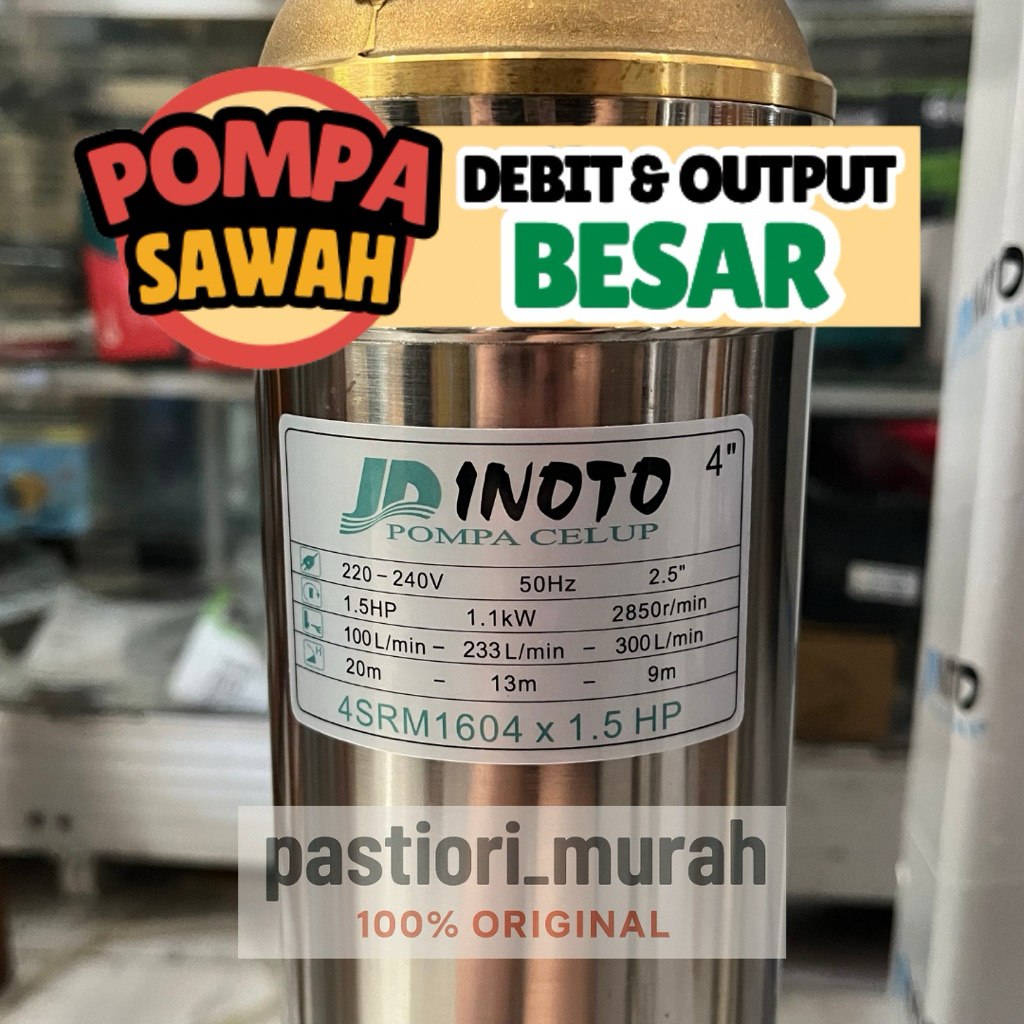 Submersible Pump Inoto 1.5 HP 1 1/2 Hp  4 SRM 4in + Control Box Pompa Satelit Inoto 4" 1,5HP pompa S