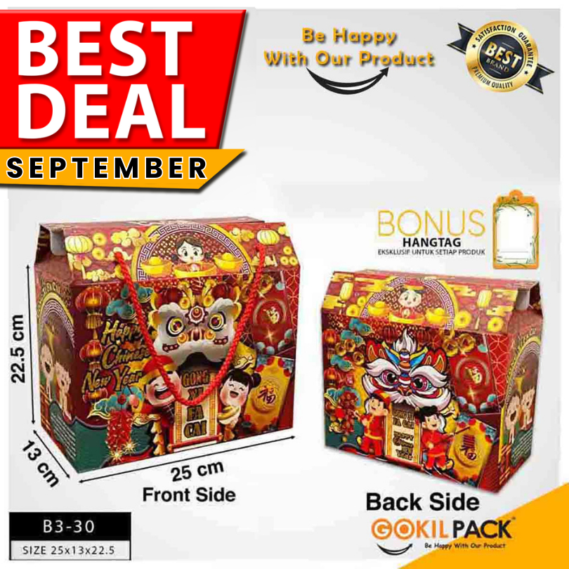 

Kotak Imlek|Dus Sincia|Packaging Imlek|Gable CNY|Uk.25x13x22.5|B3-30
