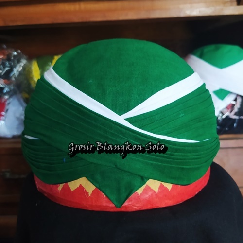 Blangkon Sunan Sliwir Hijau List Putih