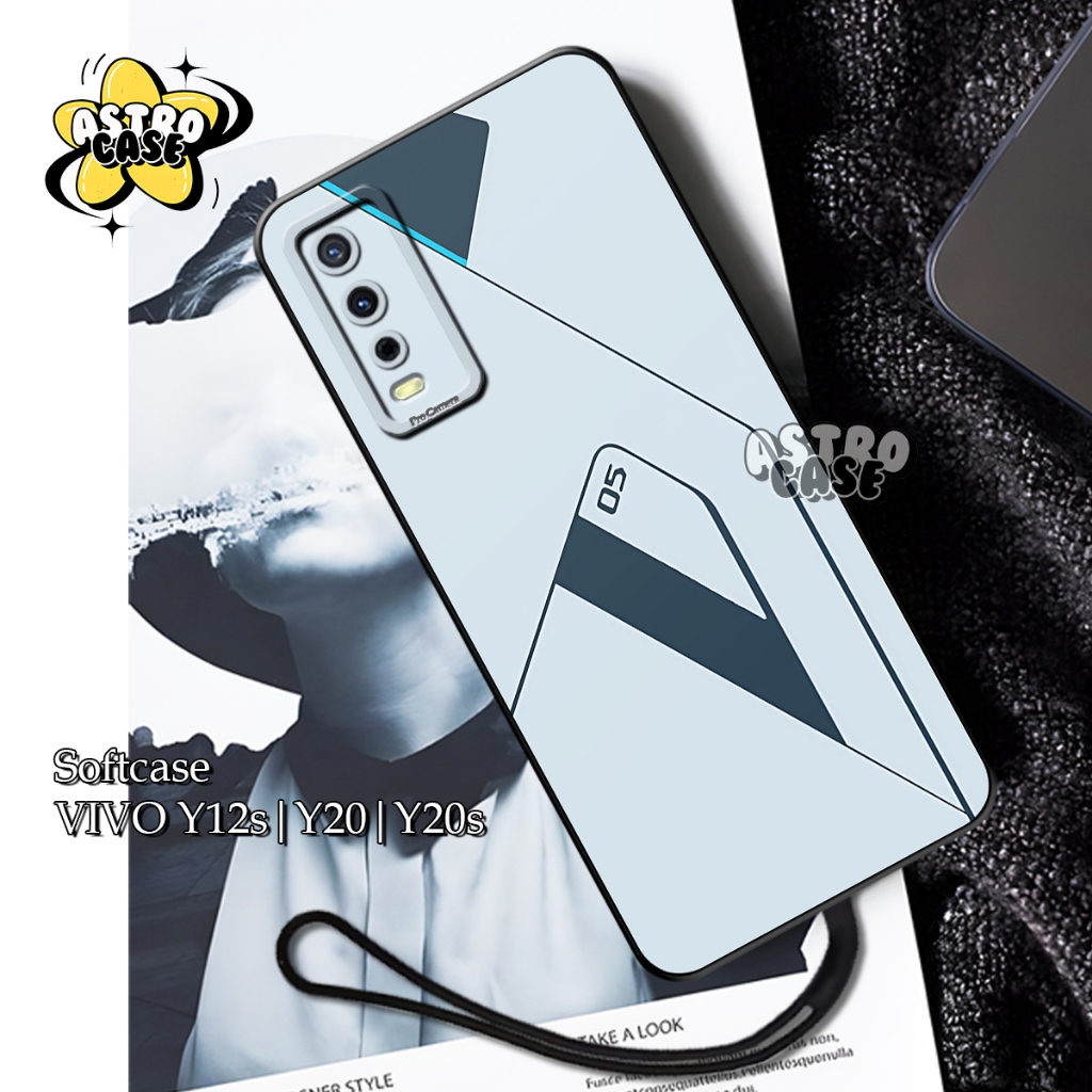 Softcase Vivo Y12s Y20 Y20s Motif Robot Aesthetic Elegant - Case Keren Free Tali Gantungan Hp - Case