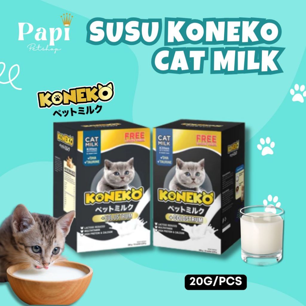 Koneko Susu Kucing Milk Cat 20g Susu Kucing Rendah Laktosa Milk Cat Koneko 20g Susu Kucing Kitten