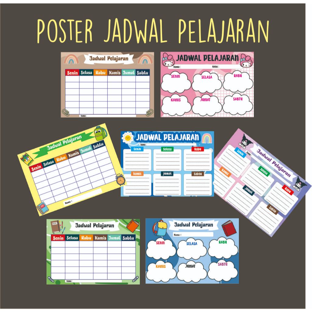 

POSTER JADWAL PELAJARAN SEKOLAH
