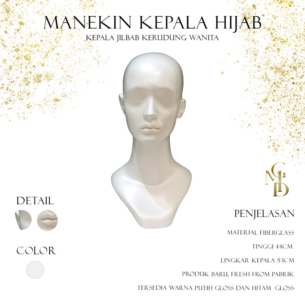 Manekin Kepala Wanita Hijab | Display Jilbab Kerudung Topi