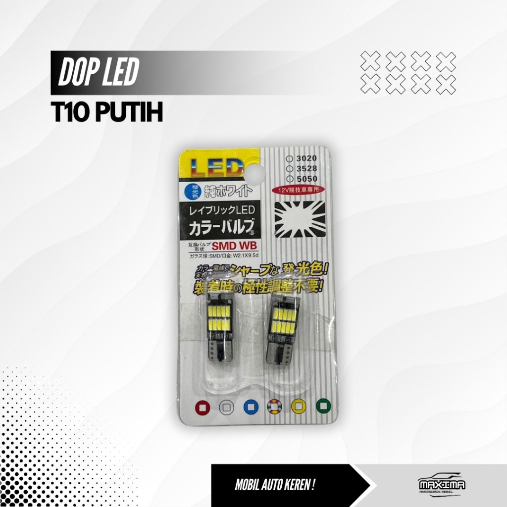 Dop T10 LED 26 PUTIH Lampu Sein Lampu Senja Lampu Sein Soket