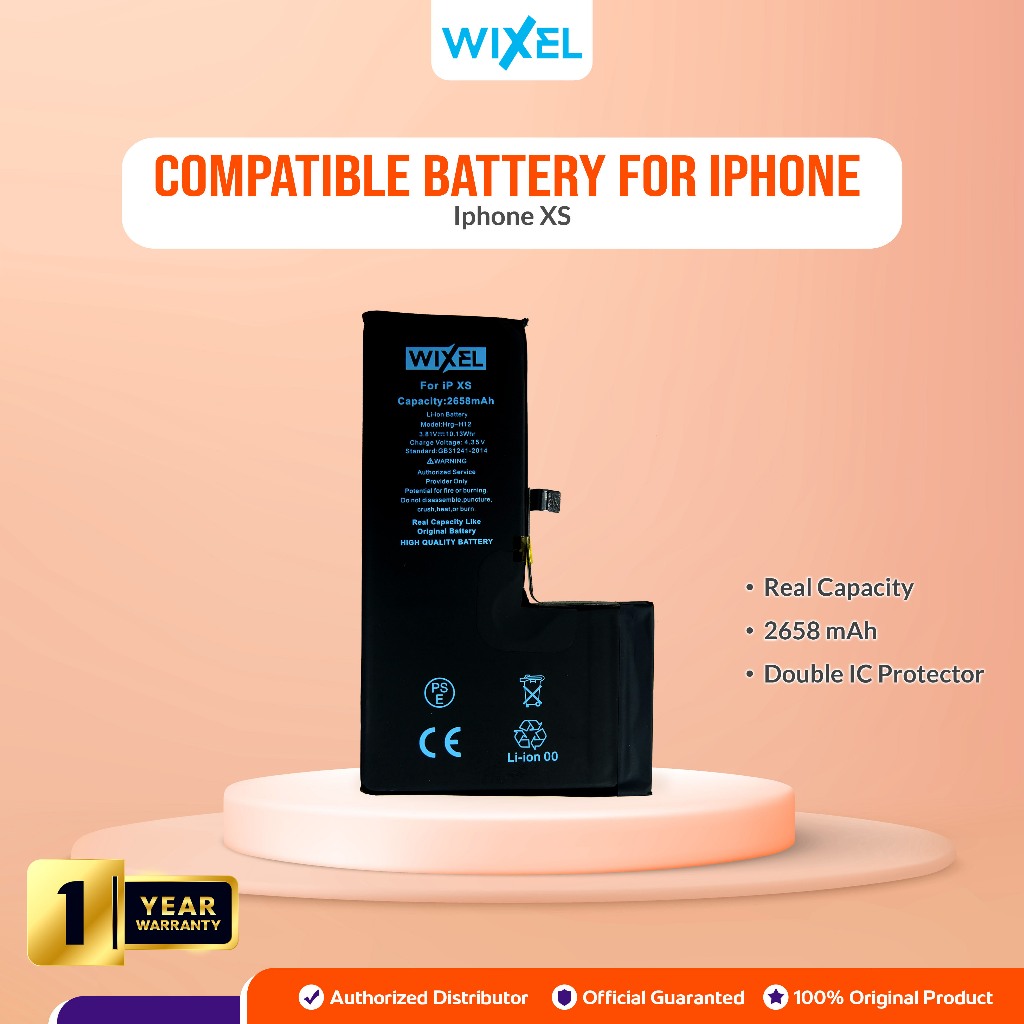 WIXEL ORIGINAL Baterai Iphone XS Double Power Real Capacity Batre Batrai Battery Ip Ori HP Handphone