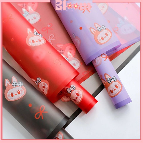 

20 Lembar Kertas buket bunga list color frame motif labubu cute FLower wrapping KB85