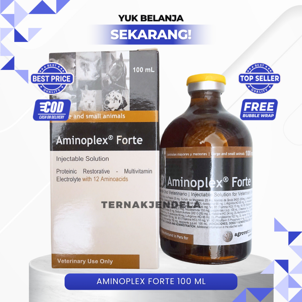 AMINOPLEX FORTE & VITARAL MINO 100 ML - Untuk Stres, Shock, Muntah, Diare Dll Pada Hewan Ternak.