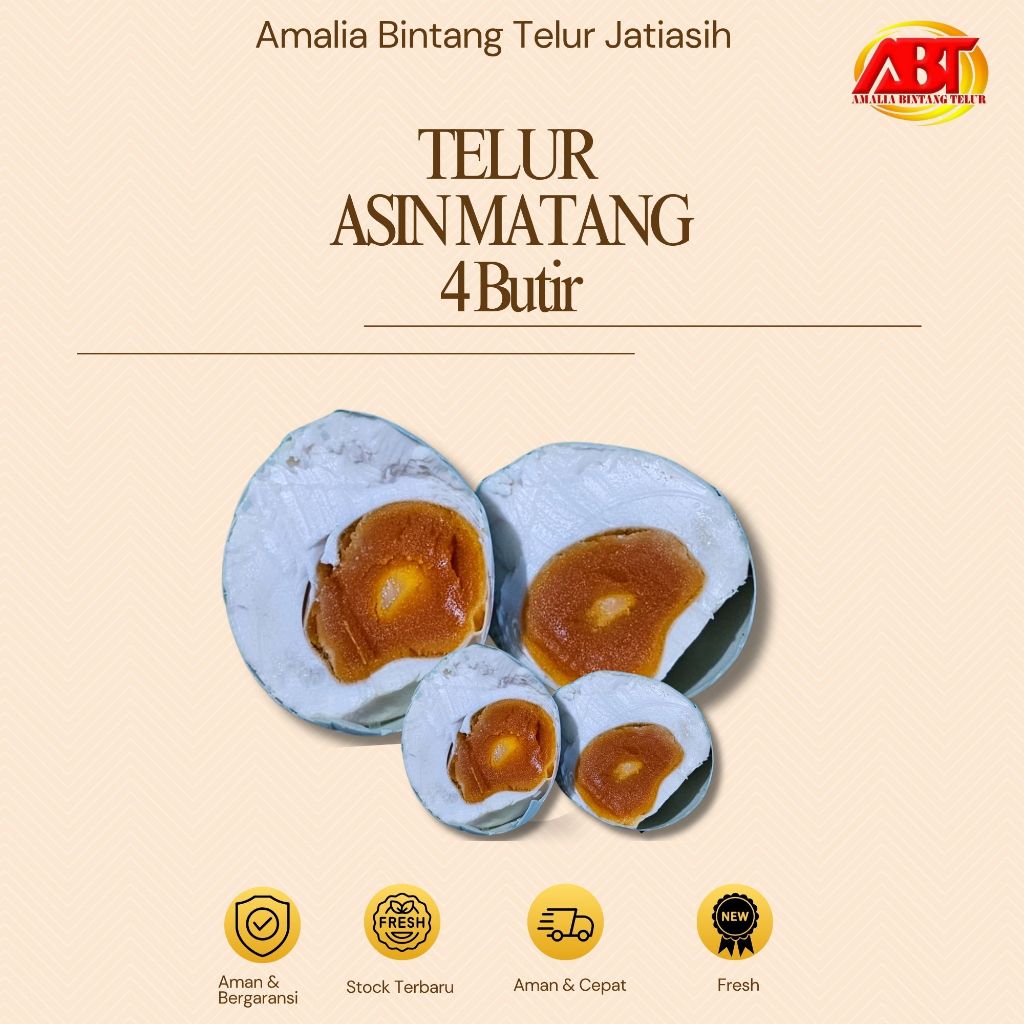 

ABT JATIASIH - Telur asin matang kemasan mika isi 4 butir (FRESH-CEPAT-BEGARANSI)