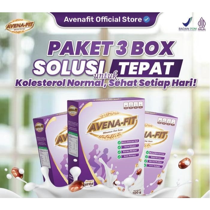 

Avenafit - 3 Box Sereal Oatmeal Susu Kurma & Halal Mui