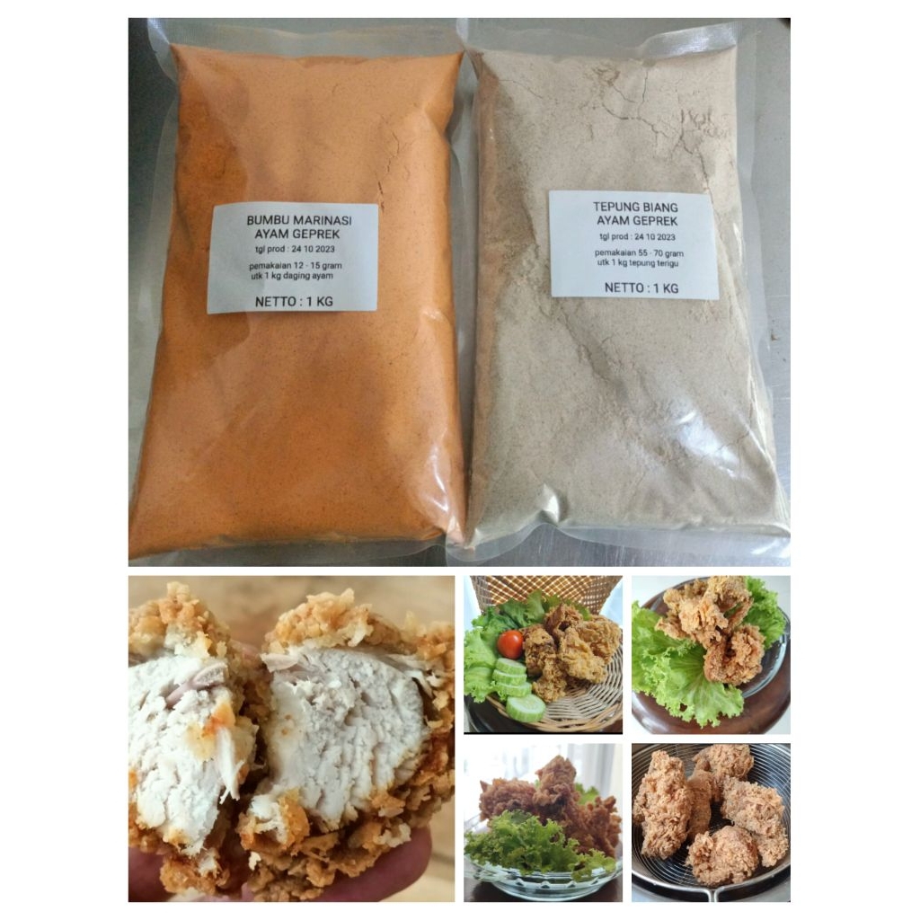

Tepung Premix Biang Ayam Geprek/Marinasi Bumbu Ayam Geprek 1 kg
