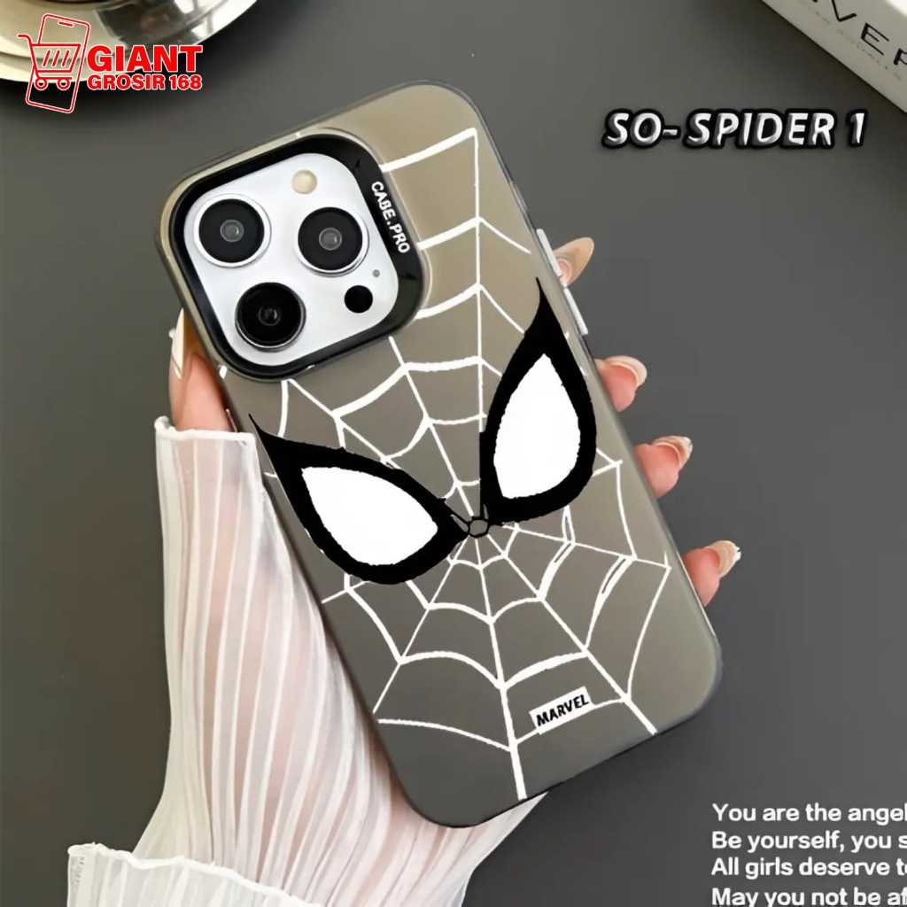 Case IMD Hologram Black Casing Marvels Spider-Man for Itel City 100 Itel A90