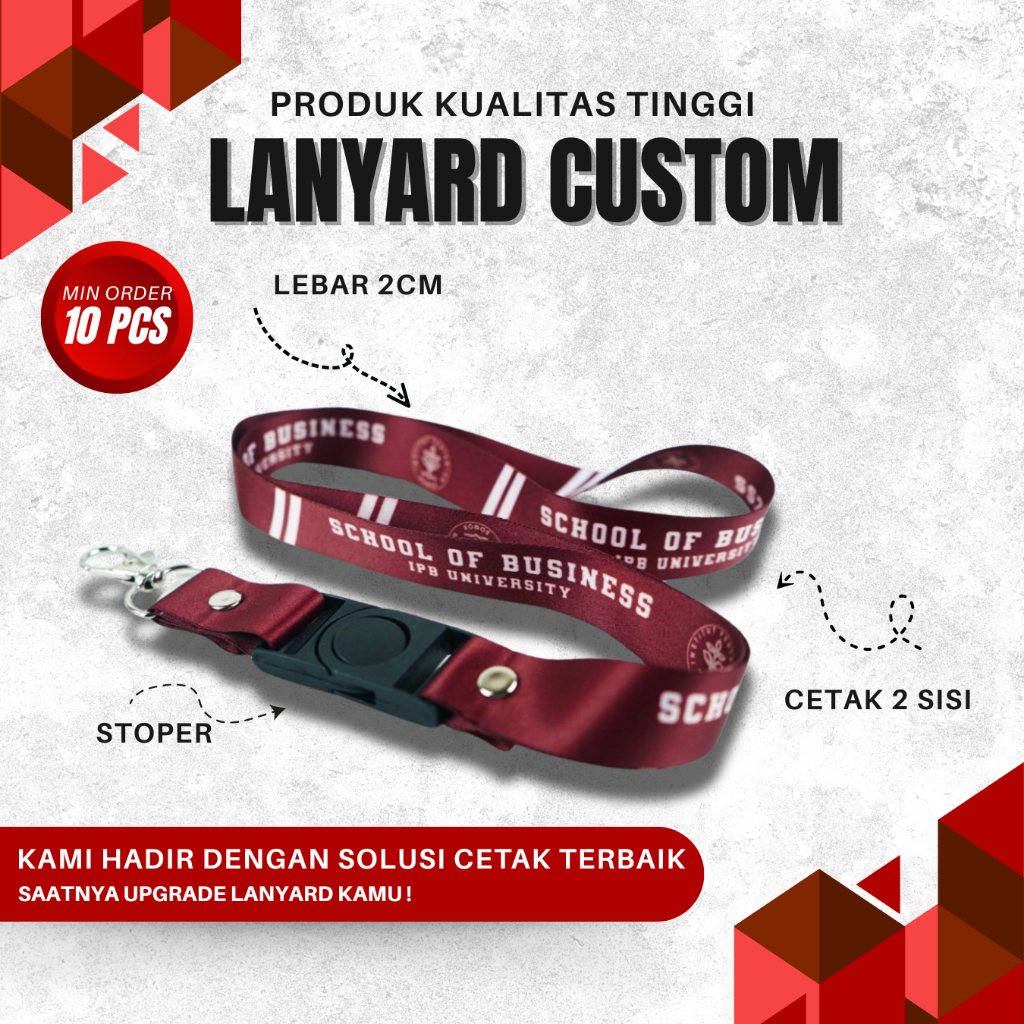 

Lanyard Custom Design Bebas Sesuai Keinginanmu Ukuran 2cm 2 sisi Printing Sublim