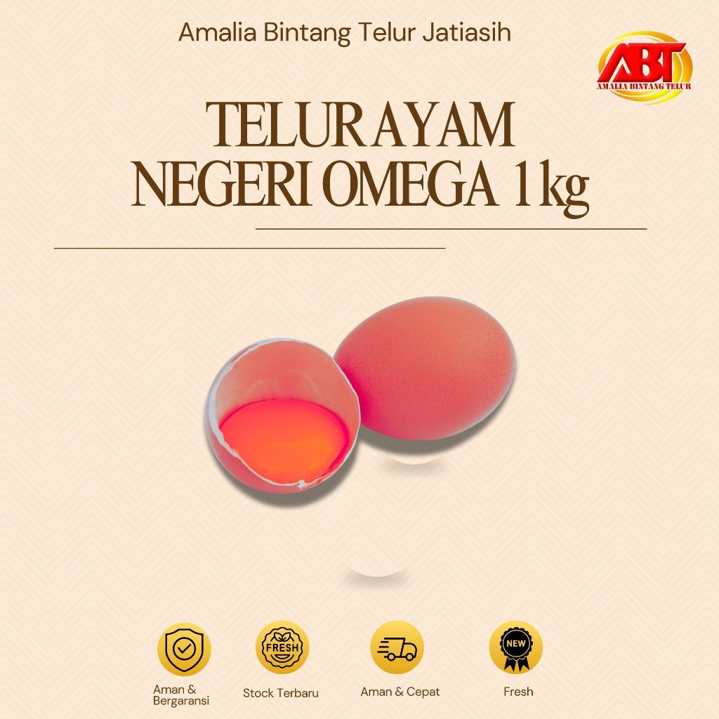 

ABT JATIASIH - Telur Omega 3 1kg isi 16-17 Butir Sehat & Bergizi (FRESH-CEPAT-BEGARANSI)