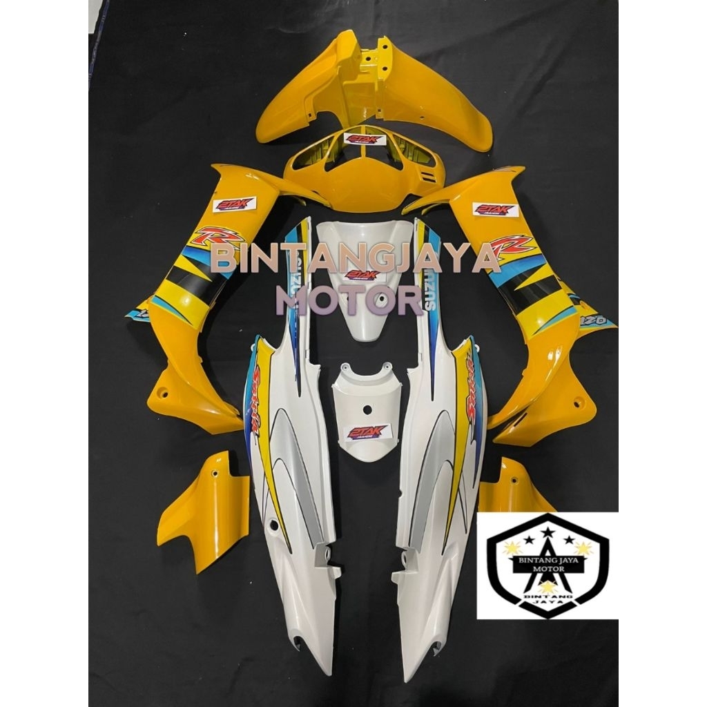 body fullset satria Malaysia kuning putih body fullset satria hiu