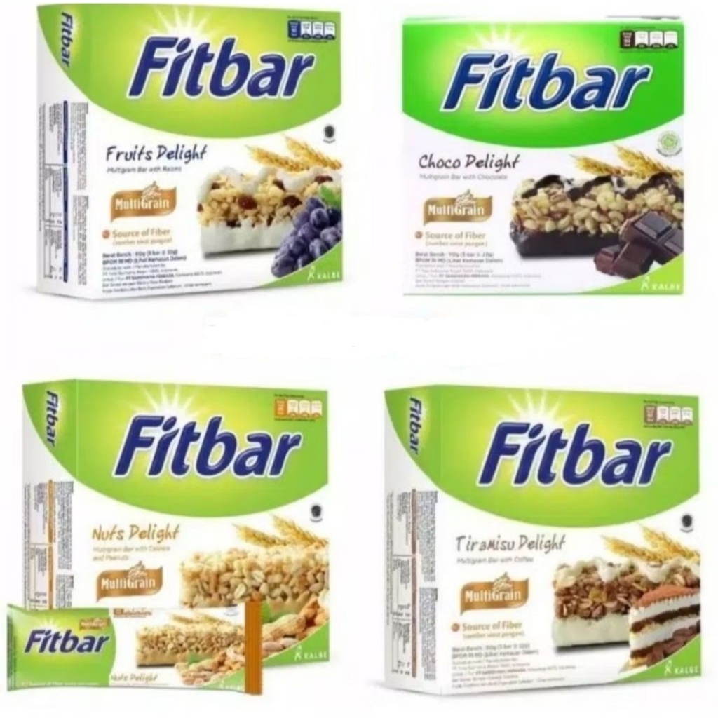 

Fitbar Snack bar Choco/Tiramisu/Fruits/Keju 20 gr 1box isi 12pcs