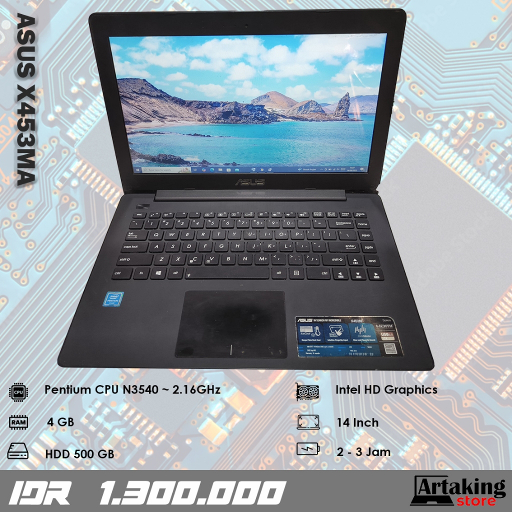 Asus X453MA - Pentium N3540 - Ram 4 GB - Normal Siap Pakai