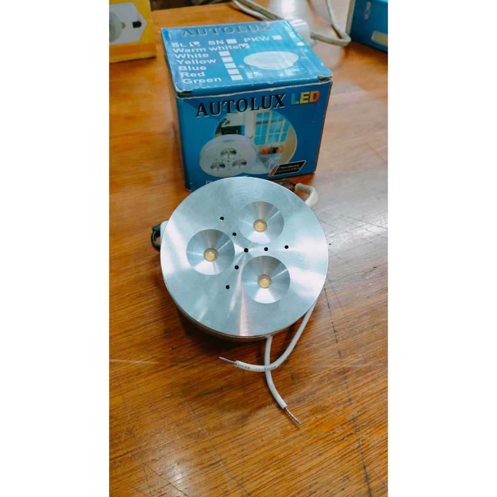 LAMPU DOWNLIGHT OUTBOW 3WATT MINIMALIS 220V AUTOLUX DL1081 STAINLIS
