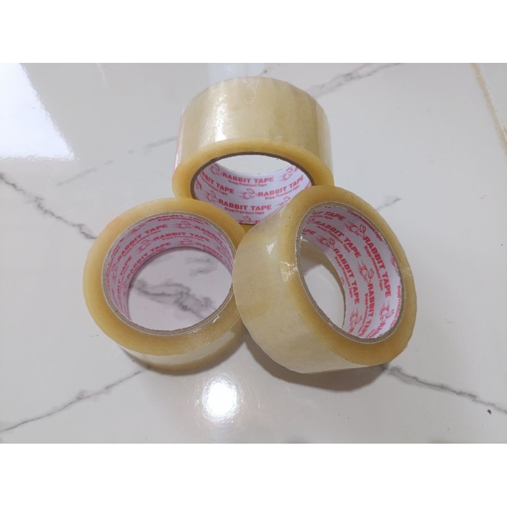

Lakban 2inch Lakban bening rabbit tape 45mm x 100 yard Lakban elastis daya rekat kuat harga 1 ROLL