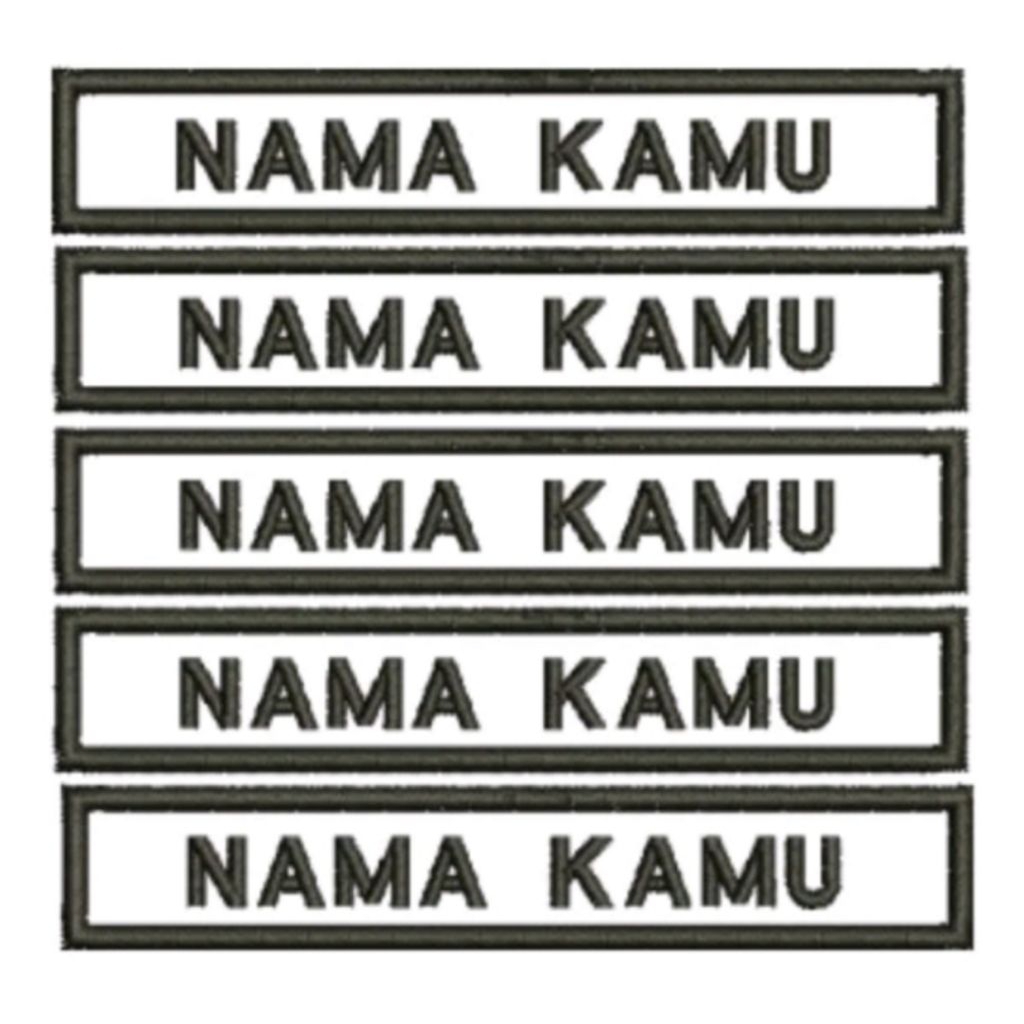 Bordir Papan nama sekolah, Nametag, Nama Dada seragam sekolah