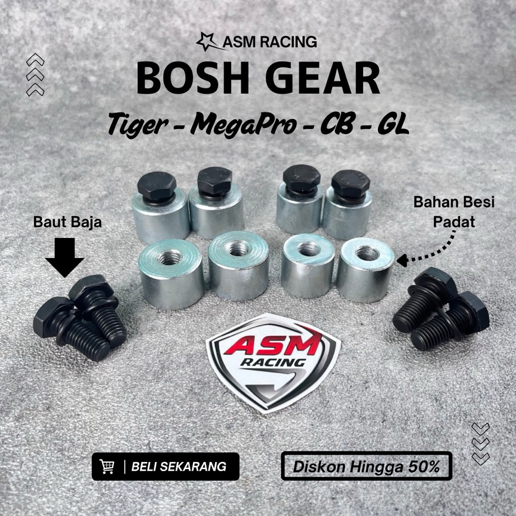 Bosh Gear Tiger Revo Megapro Primus Lama Gl pro Max Drat Full Besi Baut Baja