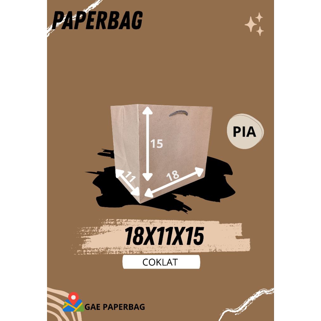 

PAPERBAG PIA/TAS KUE/TAS RESERSI/TAS ukuran 18x11x15/TAS SOVENIR