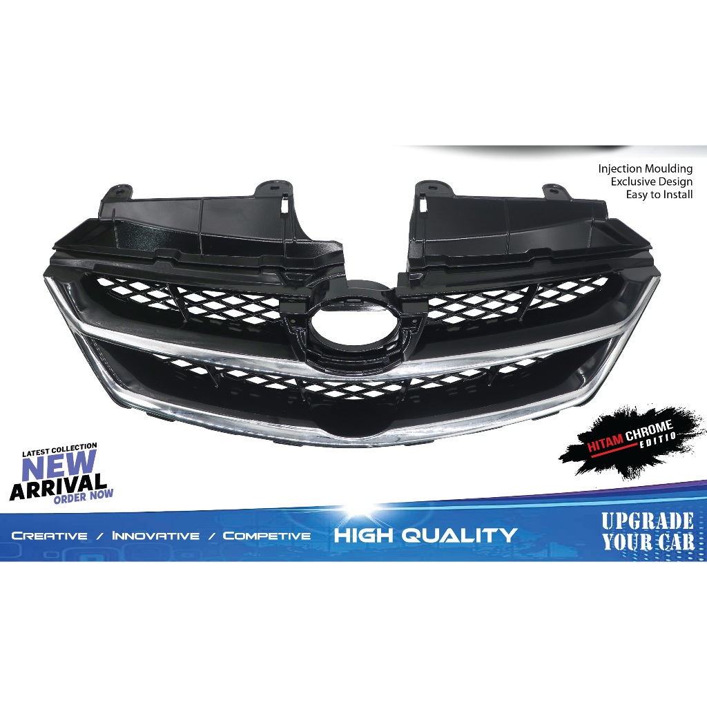 Grill Depan Mobil Avanza 2007 - 2011 Vvti OEM Hitam Lis Chrome