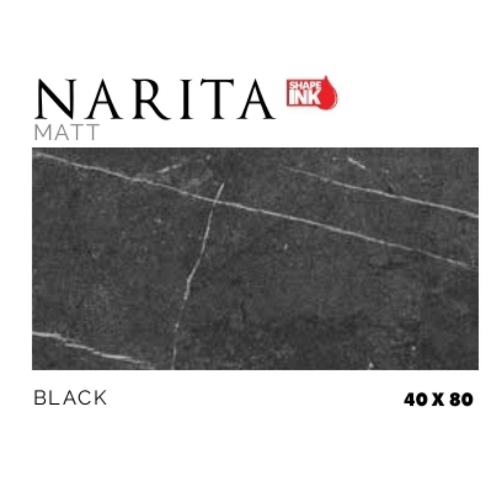 KERAMIK MEREK PLATINUM TYPE NARITA BLACK UKURAN 40X80 MATT
