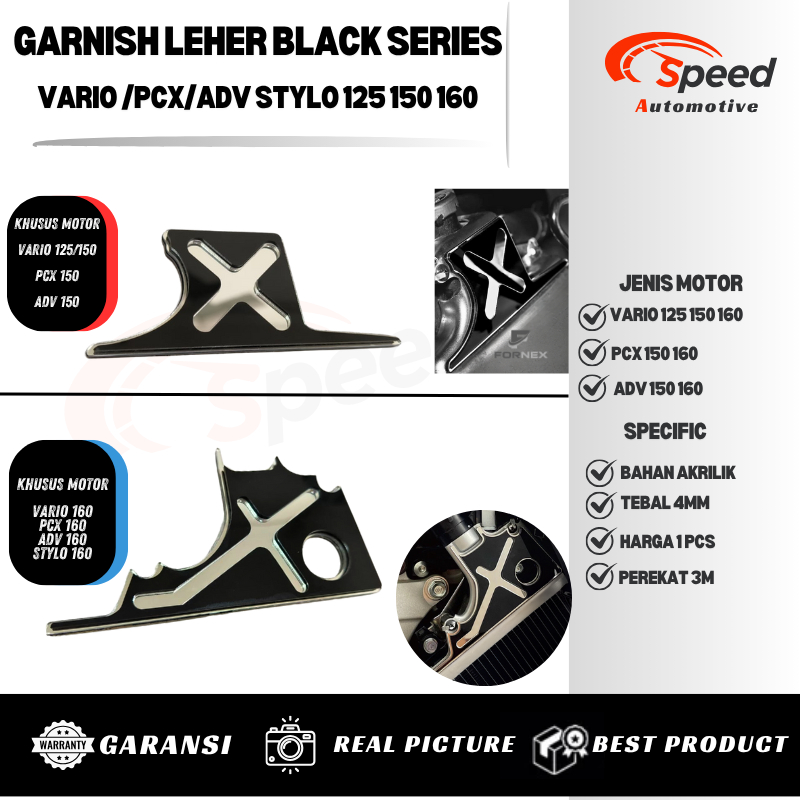GARNISH COVER LEHER RADIATOR VARIO PCX ADV STYLO 125 150 160 TWO TONE BLACK SERIES
