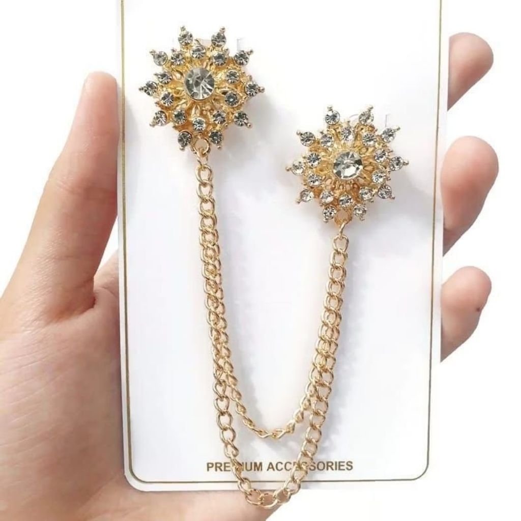 Bros kebaya Kenari Jurai | Bros Bali | Bros Bunga | Bros Pin Rantai Jas Cewek/cowok | Bros pin Ranta