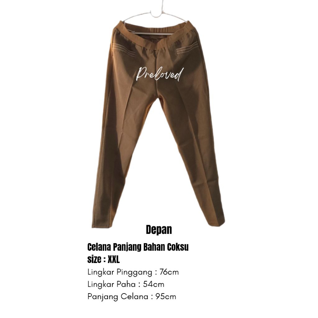 PRELOVED CELANA PANJANG BAHAN COKSU/CELANA KERJA/CELANA JUMBO SIZE XXL