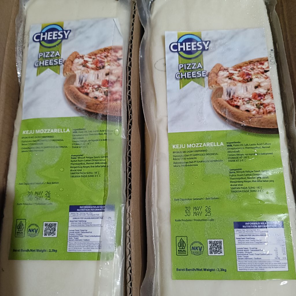 

Cheesy Mozzarella Pizza Repack 1Kg/300gr/Keju Mozarella