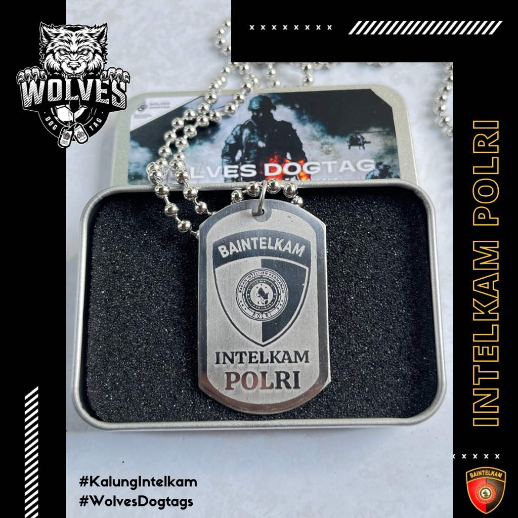 Kalung intelkam / kalung satintelkam / Kalung logo intelkam polri / Dog tag polisi / Kalung polisi /