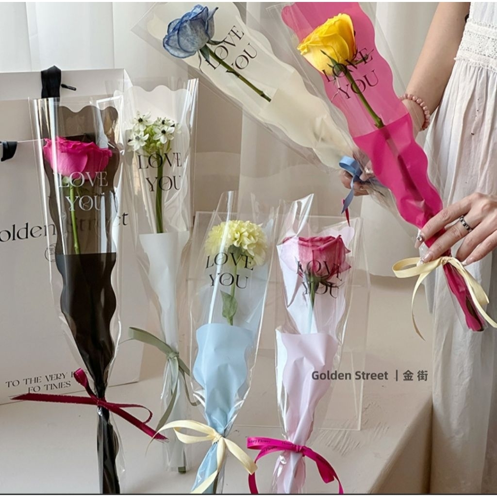 Single flower wrapping / love flower wrapping / single rose wrapping /plastik wrapping