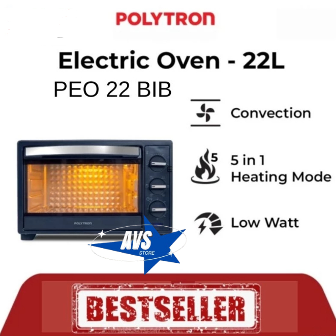 POLYTRON OVEN LISTRIK 22 LITER PEO 22B2B