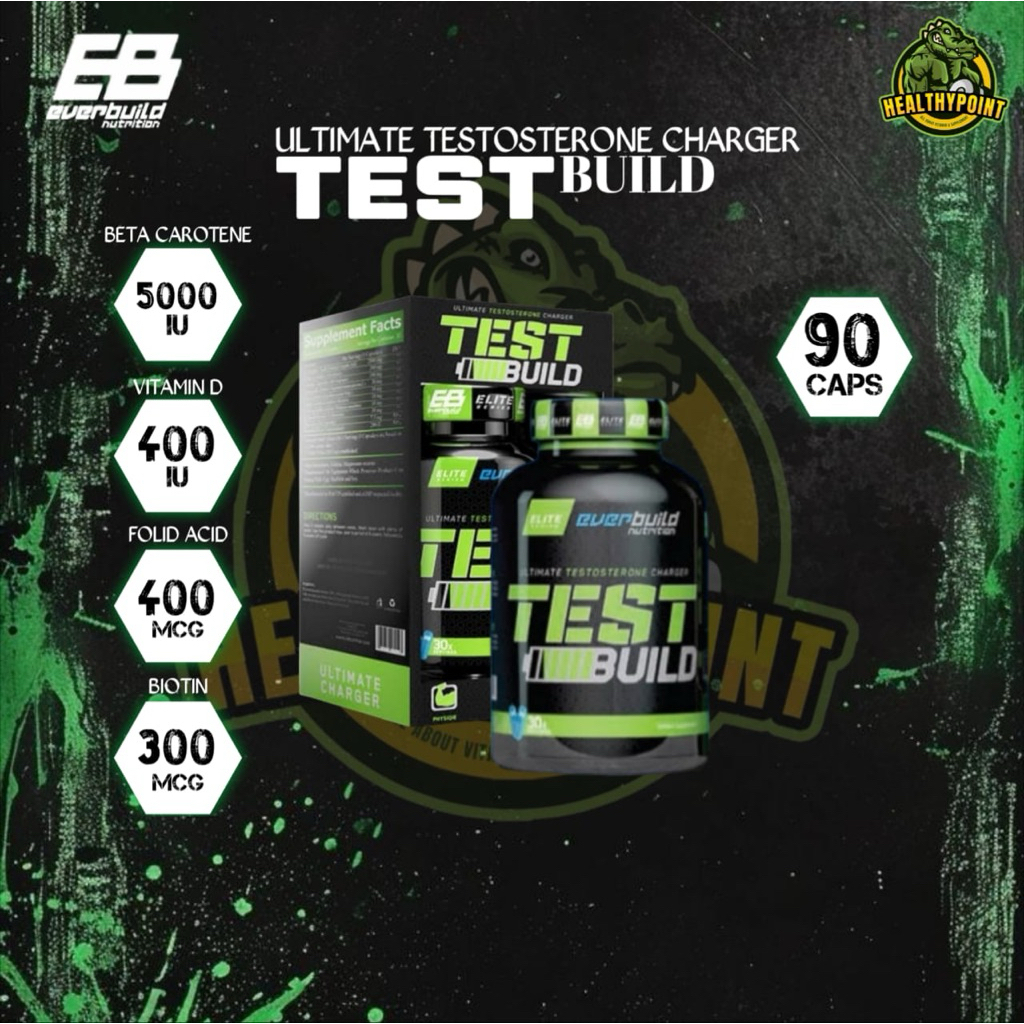 EverBuild Nutrition Test Build 90 Tablet Ultimate Testosterone Booster Ever Build Testo Charger Supl