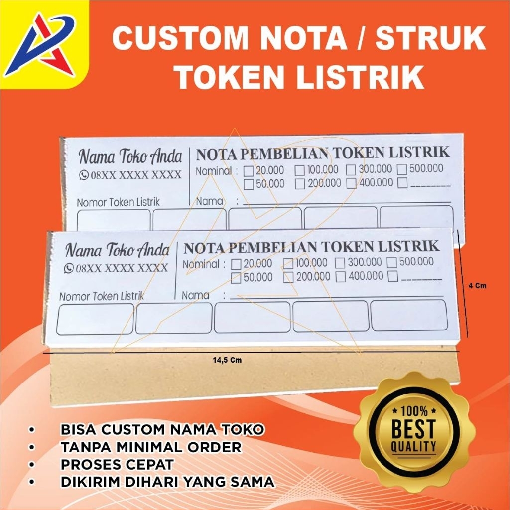 

CUSTOM nota token listrik murah express