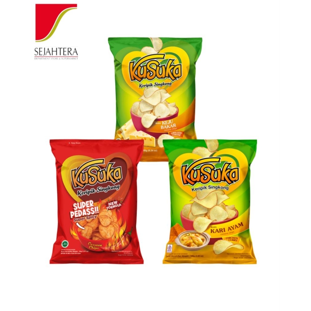 

KUSUKA Kripik singkong ( Black paper,keju,super pedas ) 60gr