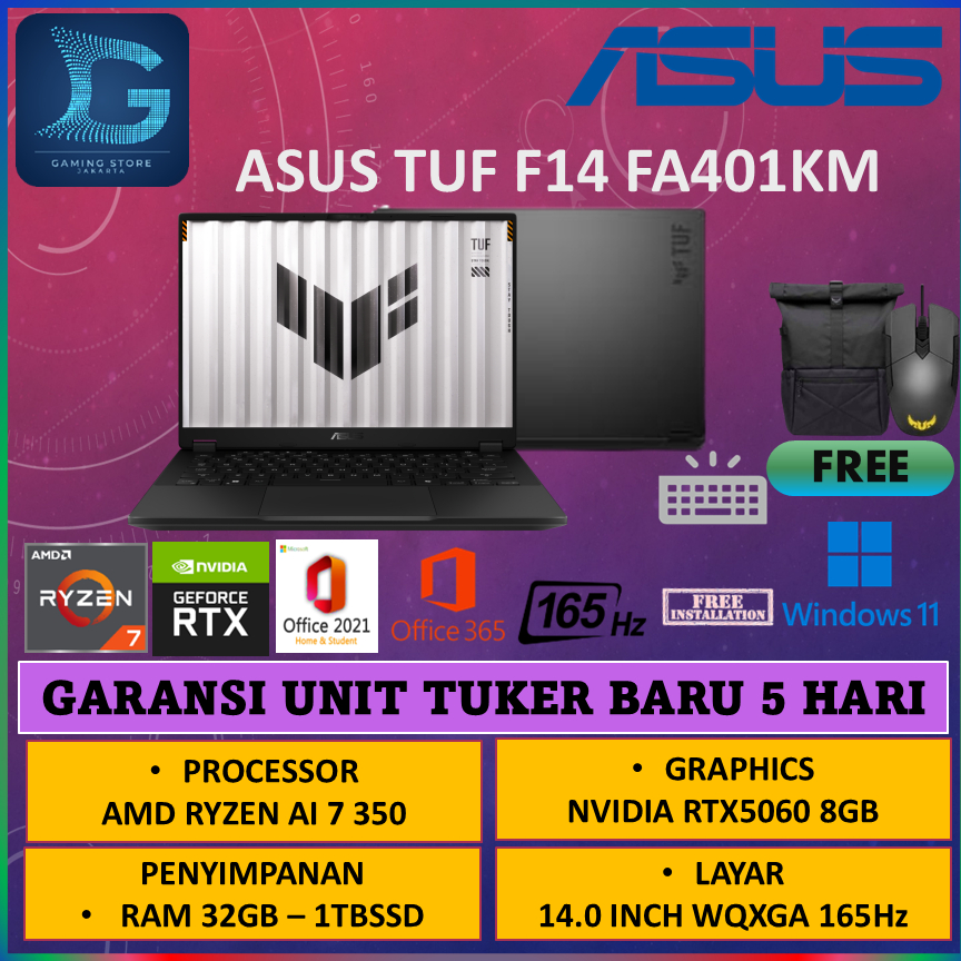 ASUS TUF A14 FA401KM RYZEN AI 7 350 RTX5060 8GB/ 32GB 1TB W11+OHS+M365B 14.0 WQXGA 165HZ 100SRGB (BO