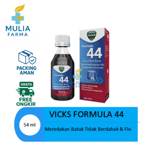 VICKS FORMULA 44 Dewasa Untuk Batuk Kering Flu Bersin Alergi 54 Ml