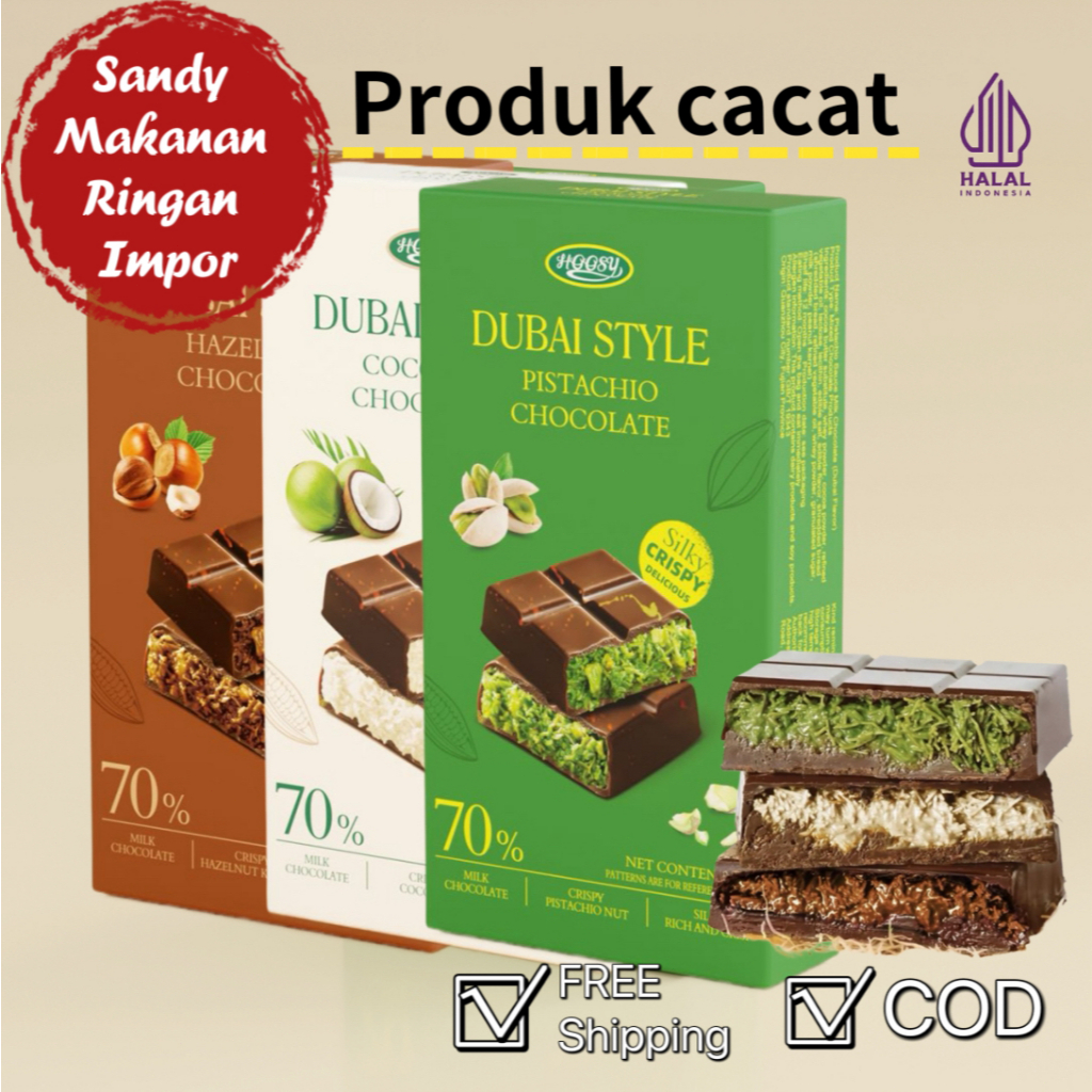 

【HALAL】Penawaran spesial Dubai Netflix Chocolate Melted Defect, Produk cacat 60g Penawaran Khusus, Tiga Rasa