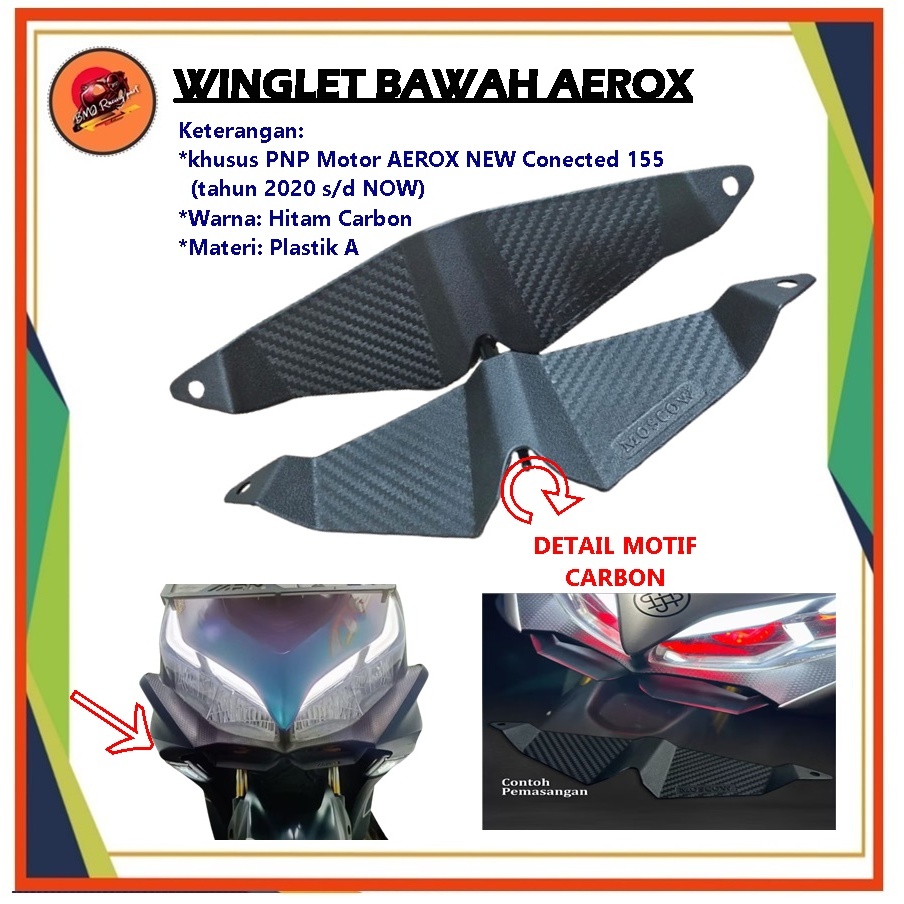 Winglet bawah Aerox New / Winglet New Aerox 155cc Aksesoris Variasi winglet Aerox new Plastik ABS wi