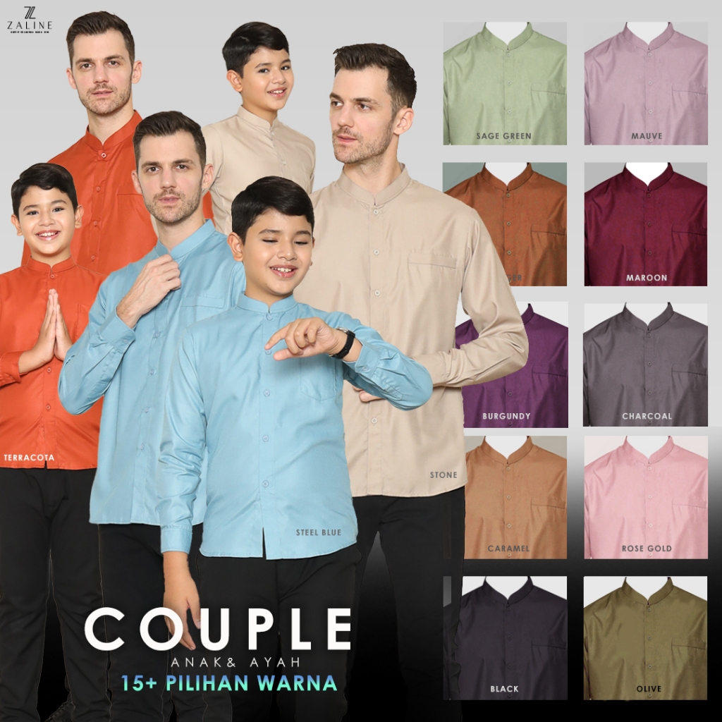[READY STOK] Baju Kemeja Koko Kemko Couple Ayah dan Anak Bayi Laki-Laki Umur 0-12 tahun